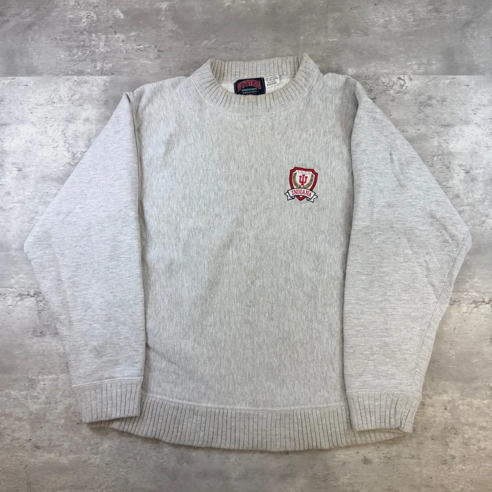 Vintage Nutmeg Indiana University Hoosiers Sweatshirt Gray Crewneck Medium IU